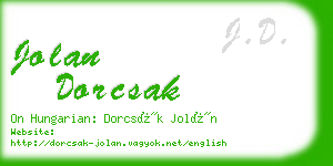 jolan dorcsak business card